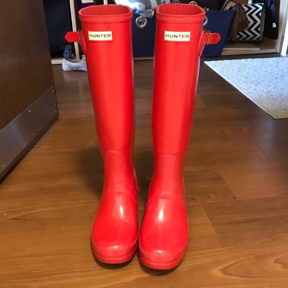 Gloss Red hunter boots